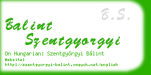 balint szentgyorgyi business card