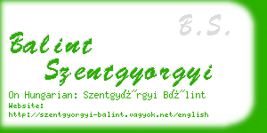 balint szentgyorgyi business card